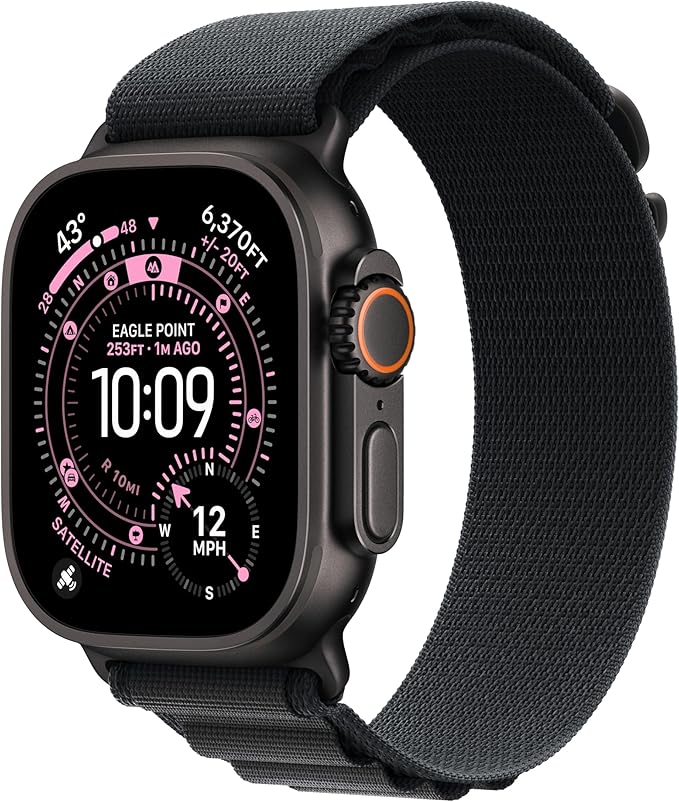 Apple Watch Ultra 3 (49mm GPS + Cellular) – Rugged Titanium Multisport Smartwatch with Advanced Health & Fitness Tracking, Precision GPS Navigation, Satellite Communication, Always-On Retina Display & Premium Titanium Milanese Loop | 1-Year Warranty