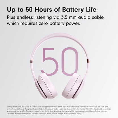 Wireless Headphones Solo4 – 40mm Drivers, Personalized Spatial Audio, UltraPlush Cushions, 50-Hour Battery, Fast Fuel Charging, On-Ear Controls + Free AirPods | 1-Year Warranty | Easy 14-Day Returns