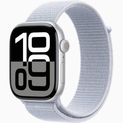 Watch Series 10 [46mm GPS] - Jet Black Aluminium with Ink Sport Loop | Advanced Fitness Tracker, ECG, Always-On Retina Display | Carbon Neutral, Sleek Design | 1-Year Warranty | Airpods Pro (Free Gift)