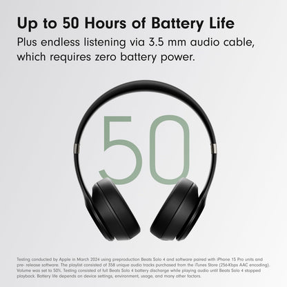Wireless Headphones Solo4 – 40mm Drivers, Personalized Spatial Audio, UltraPlush Cushions, 50-Hour Battery, Fast Fuel Charging, On-Ear Controls + Free AirPods | 1-Year Warranty | Easy 14-Day Returns